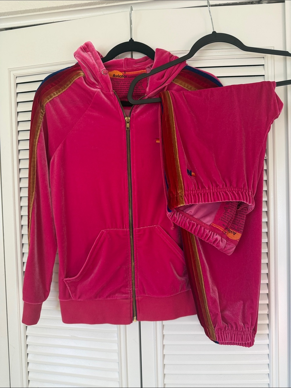 Aviator Nation velvet pink set